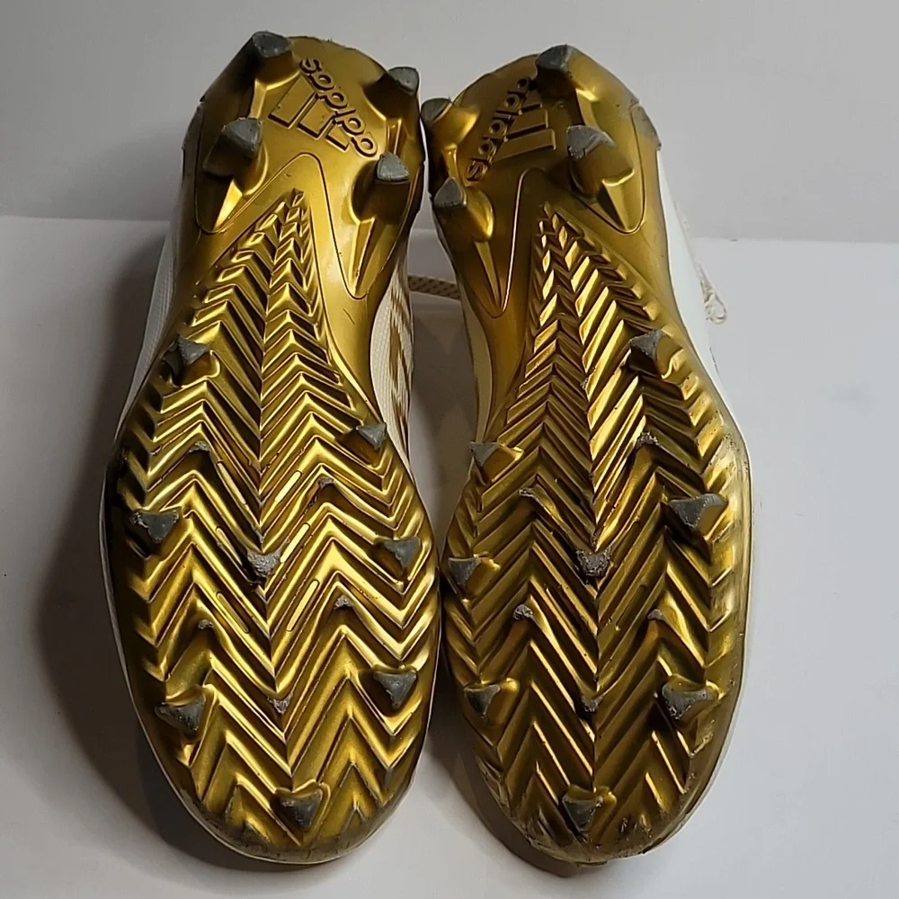 Adidas Adizero Football Cleats 9 mens FX4237 white gold metallic